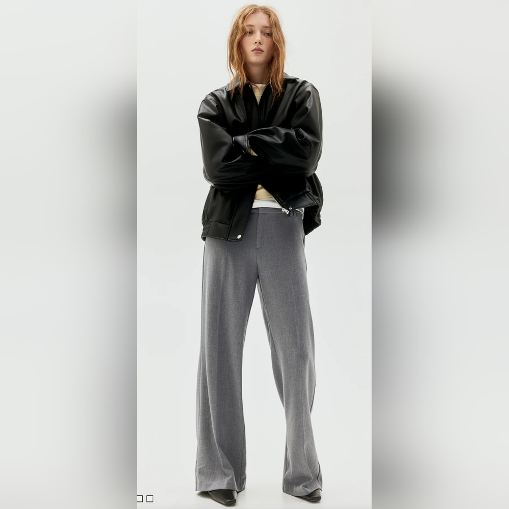 H&M SEALED! NWT! Wide Leg Dress Pant in Dark Melange. Sz 6. R2S!!